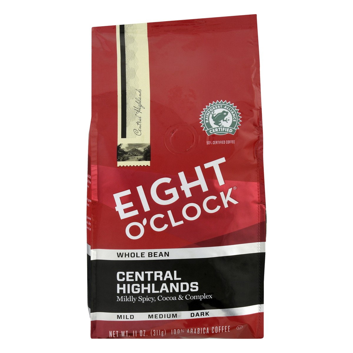 slide 1 of 11, Eight O'Clock Coffee Whole Bean Dark Roast Central Highlands Coffee 11 oz, 11 oz