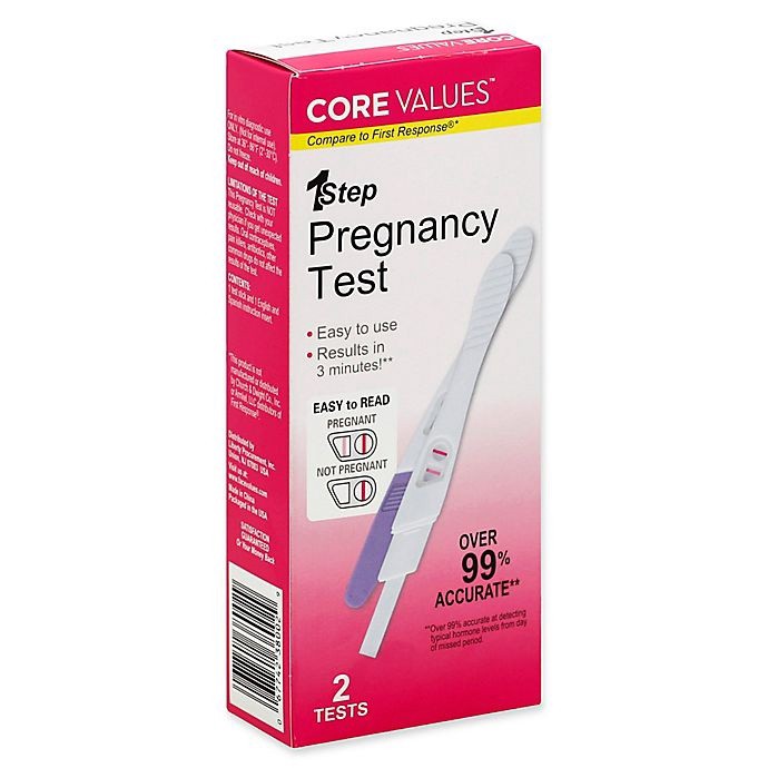 slide 1 of 3, Core Values 1-Step Pregnancy Test, 2 ct