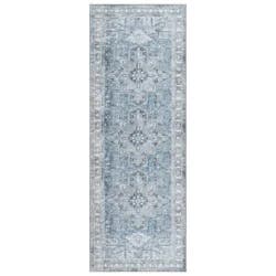 Gertmenian Zavieer Medallion Washable Runner, 26x72, Blue