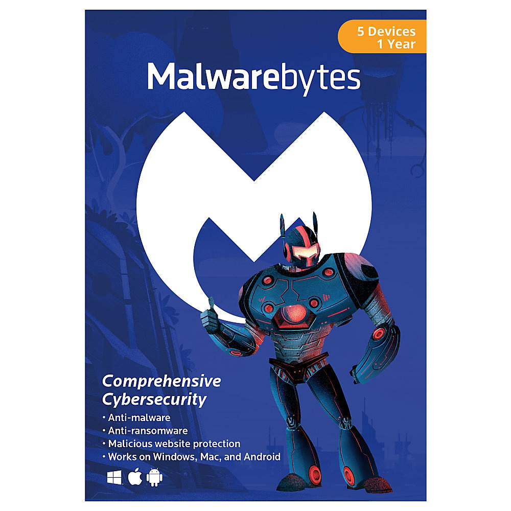 slide 1 of 1, Malwarebytes Premium, For 5 Pc And Apple Mac Devices, Traditional Disc, 1 ct