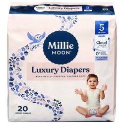 Millie Moon Unisex Luxury Size 5 Diapers (27+ lbs (12+ kg)) 20 Each