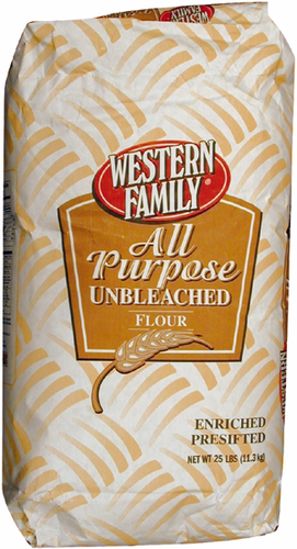 slide 1 of 1, Western Family Flour Unbleached, 25 lb