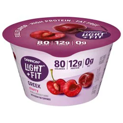 Dannon Light + Fit Cherry Greek Fat Free Yogurt, 5.3 OZ Yogurt Cup