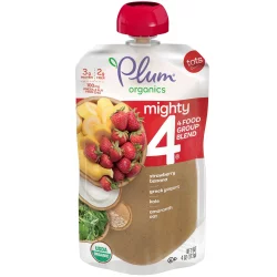 Plum Organics Mighty 4 Kale, Strawberry, Amaranth & Greek Yogurt Tots Snack
