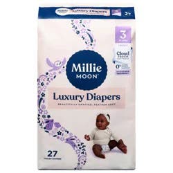 Millie Moon Unisex Luxury Size 3 Diapers (16-28 lbs (7-13 kg)) 27 Each