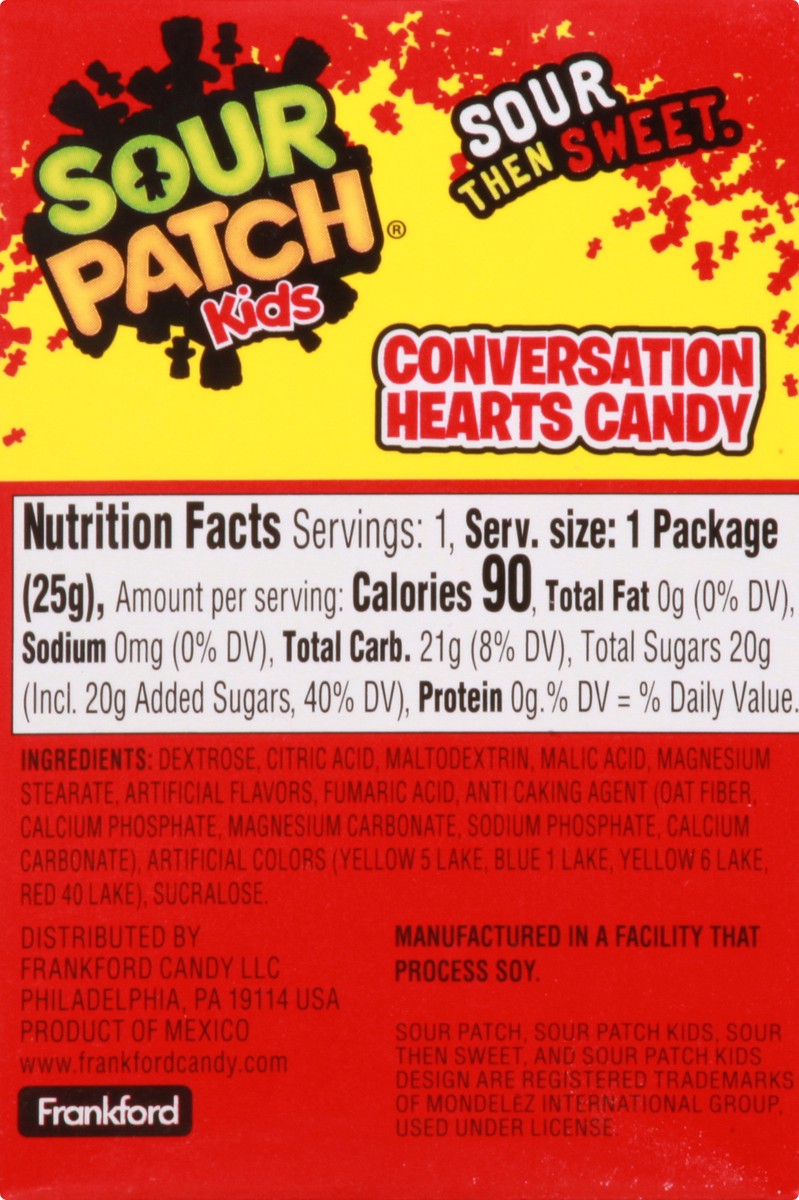 slide 6 of 9, Sour Patch Kids Conversation Hearts Candy 0.88 ea, 0.88 ct