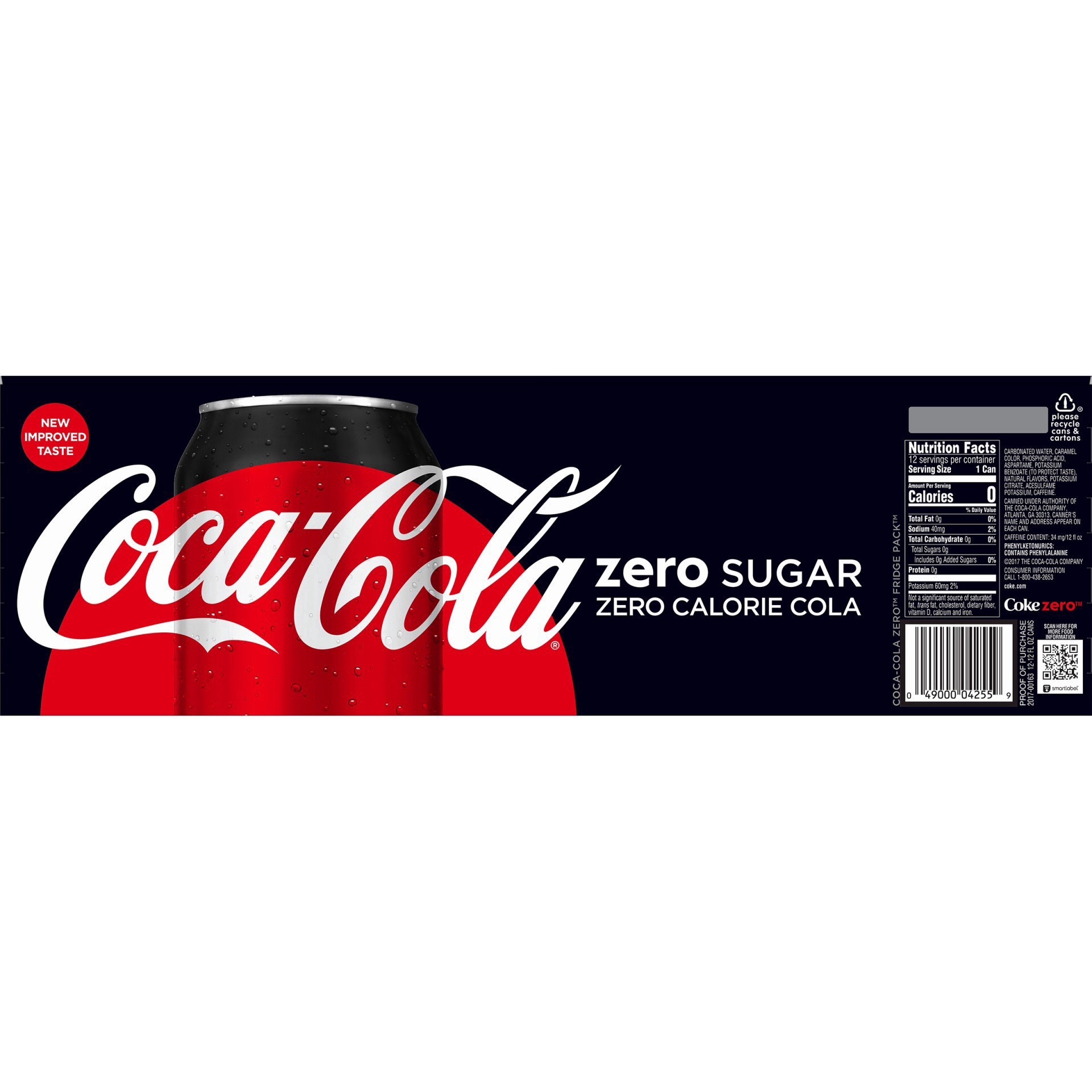 slide 3 of 8, Coca Zero, 12 ct; 12 fl oz