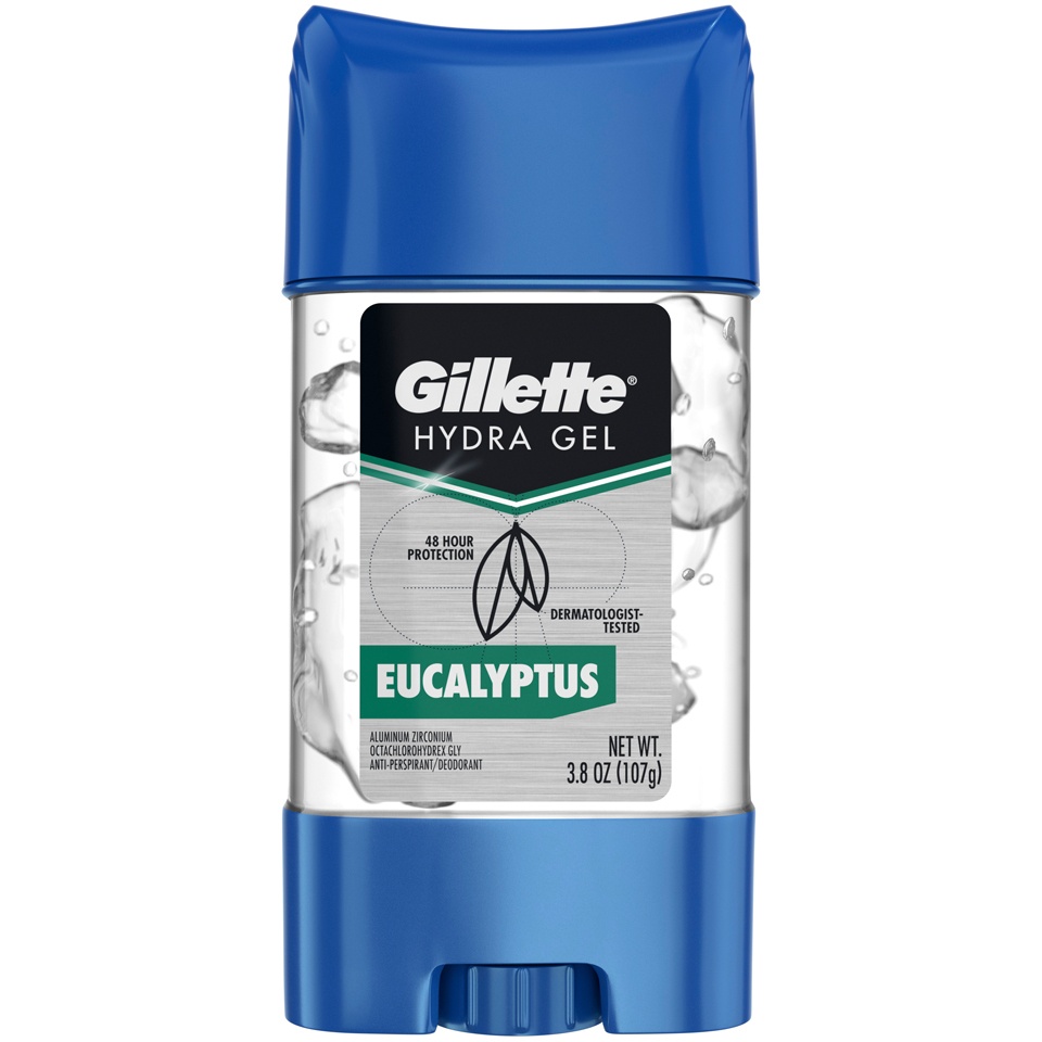 slide 1 of 2, Gillette Hydra Gel Antiperspirant Deodorant - Eucalyptus, 3.8 oz