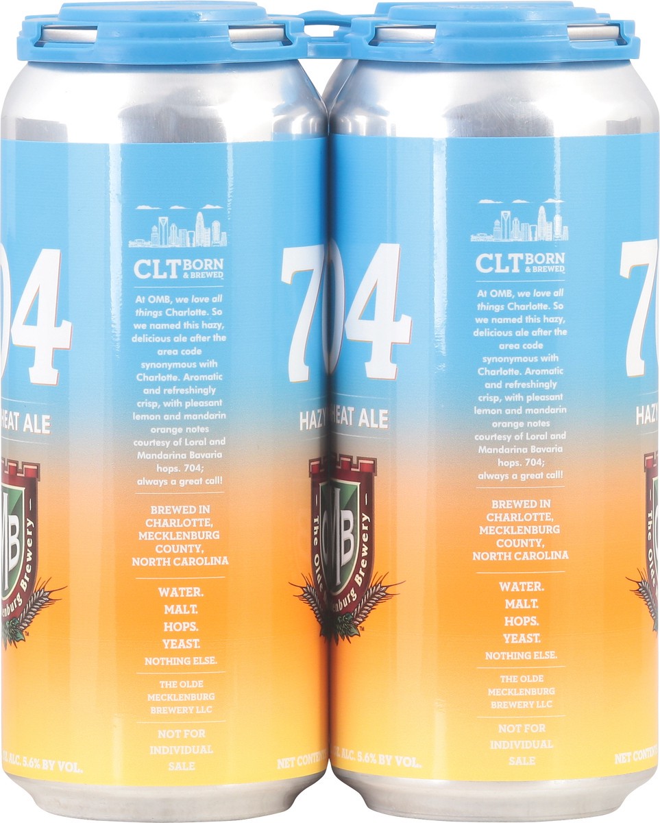 slide 6 of 9, The Olde Mecklenburg Brewery Olde Mecklenburg 704 Hoppy Wheat Ale 4Pk 16Oz Cans, 4 ct; 16 oz