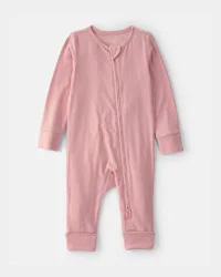 Carters Baby Girl 2-Way Zip PurelySoft Sleep & Play Pajama - Pink Pink 3M