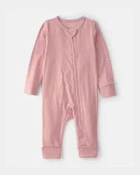 Carters Baby Girl 2-Way Zip PurelySoft Sleep & Play Pajama - Pink Pink 3M