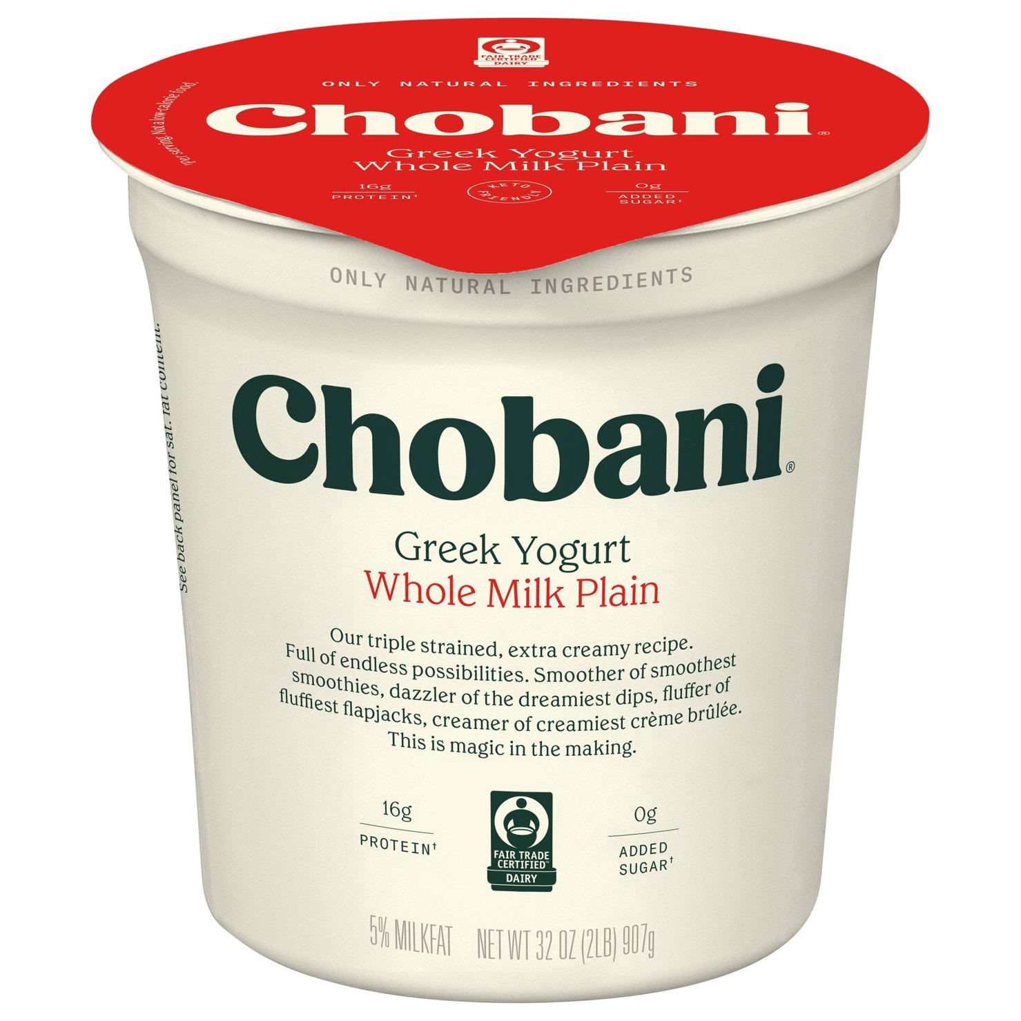 slide 54 of 96, Chobani Whole Milk Plain Greek Yogurt - 32oz, 32 oz