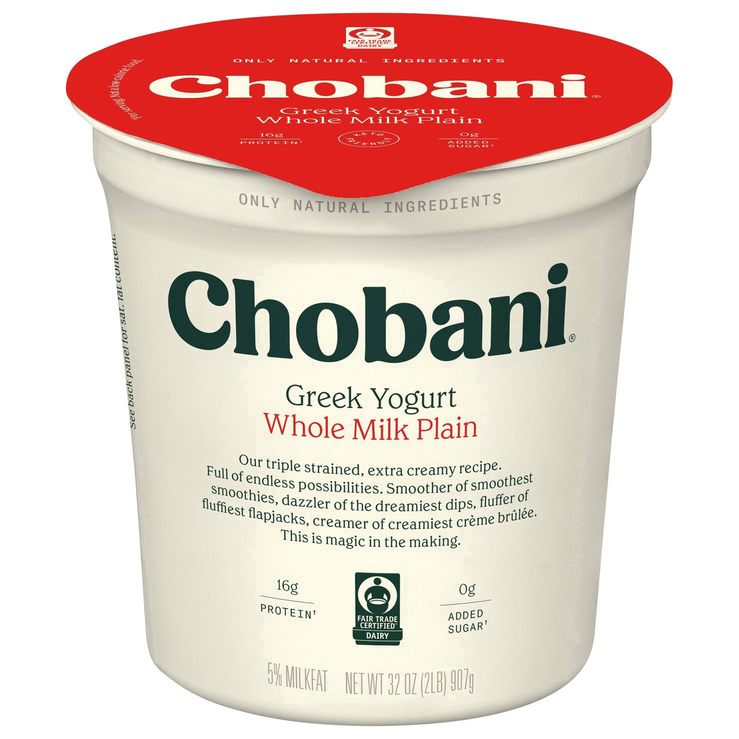 slide 59 of 96, Chobani Whole Milk Plain Greek Yogurt - 32oz, 32 oz