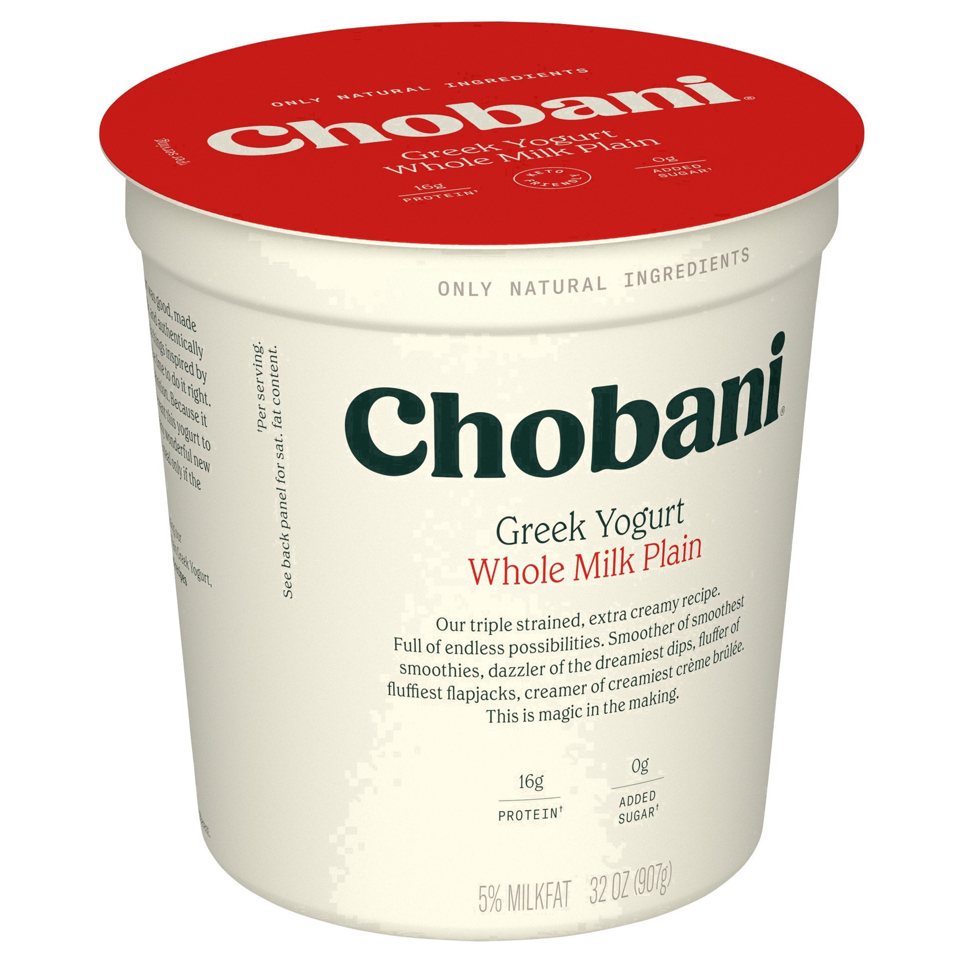 slide 77 of 96, Chobani Whole Milk Plain Greek Yogurt - 32oz, 32 oz