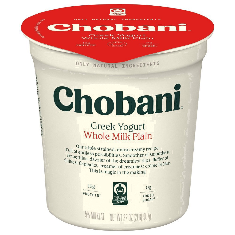 slide 86 of 96, Chobani Whole Milk Plain Greek Yogurt - 32oz, 32 oz