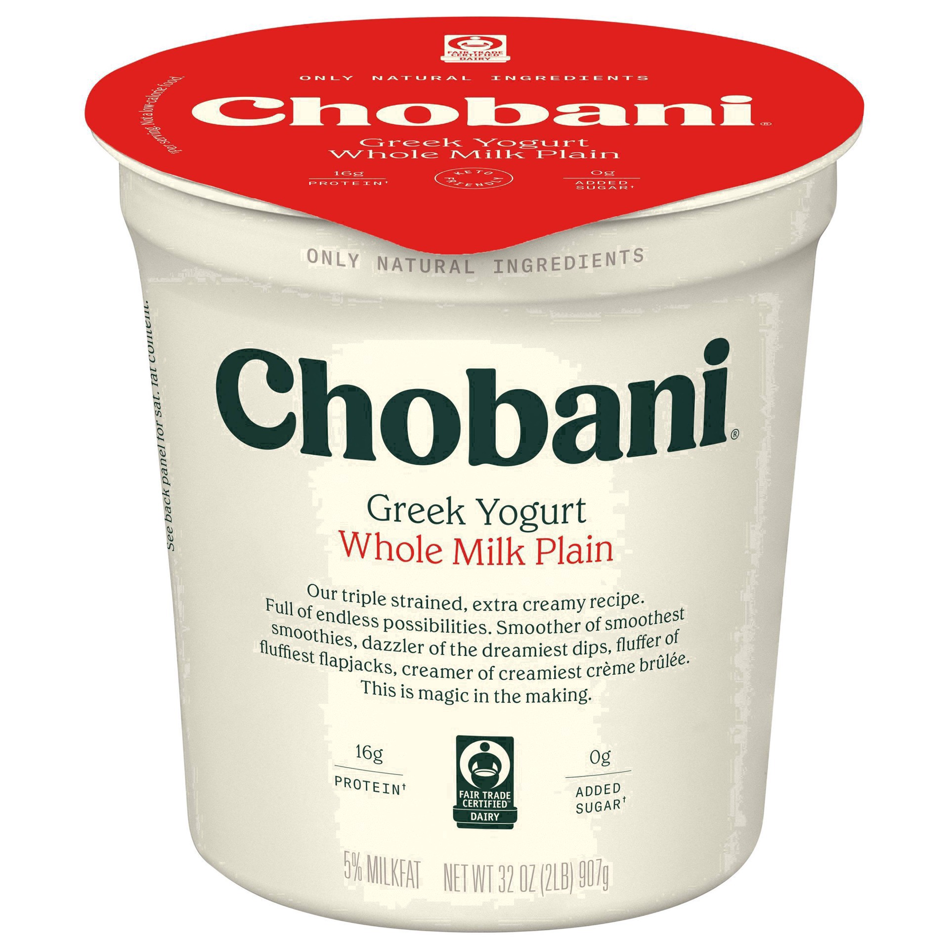 slide 90 of 96, Chobani Whole Milk Plain Greek Yogurt - 32oz, 32 oz
