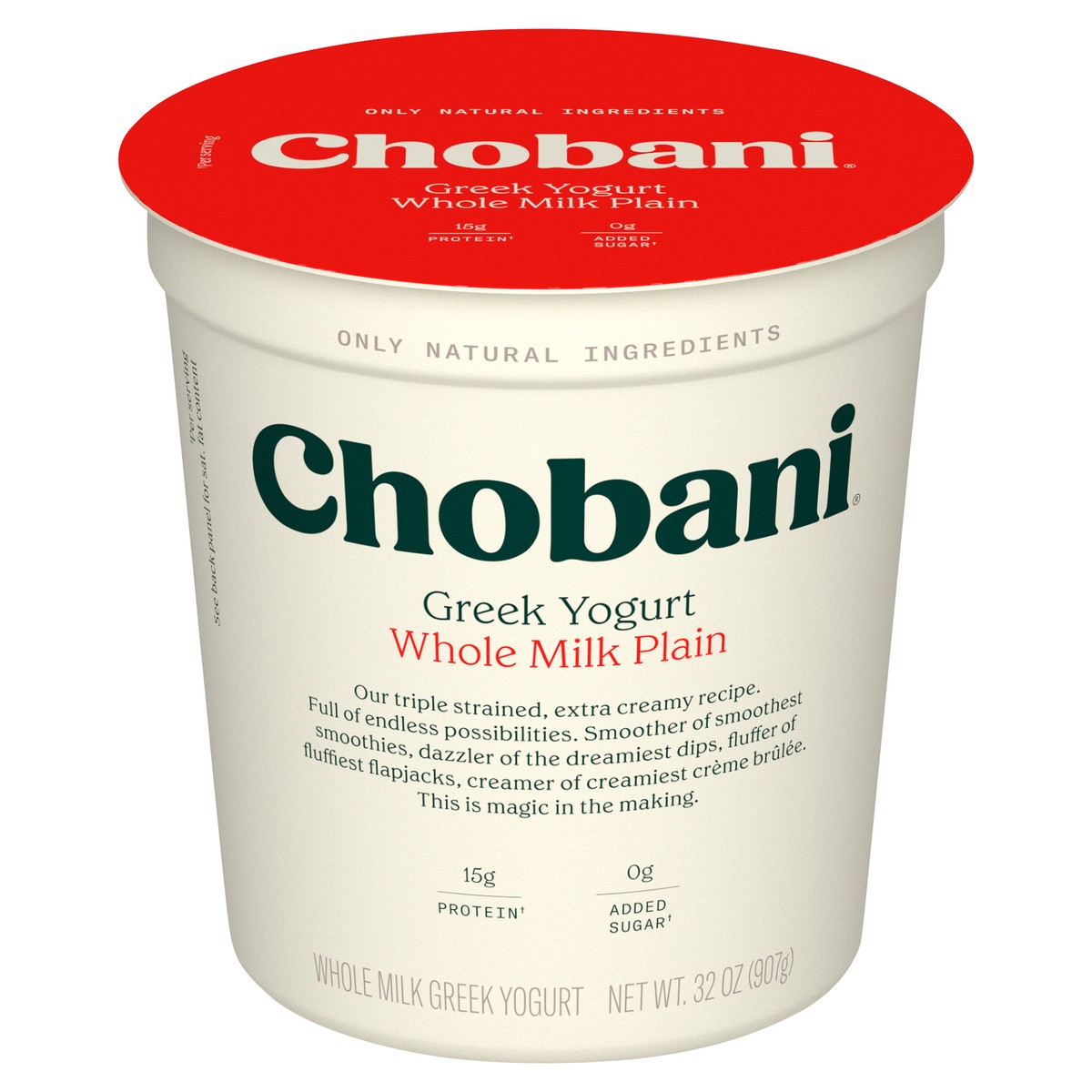 slide 1 of 96, Chobani Yogurt, Greek, Whole Milk Plain, 32 oz