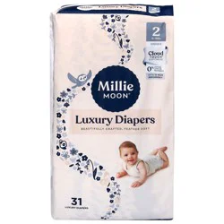 Millie Moon Unisex Luxury Size 2 Diapers (12-18 lbs (5-8 kg)) 31 Each