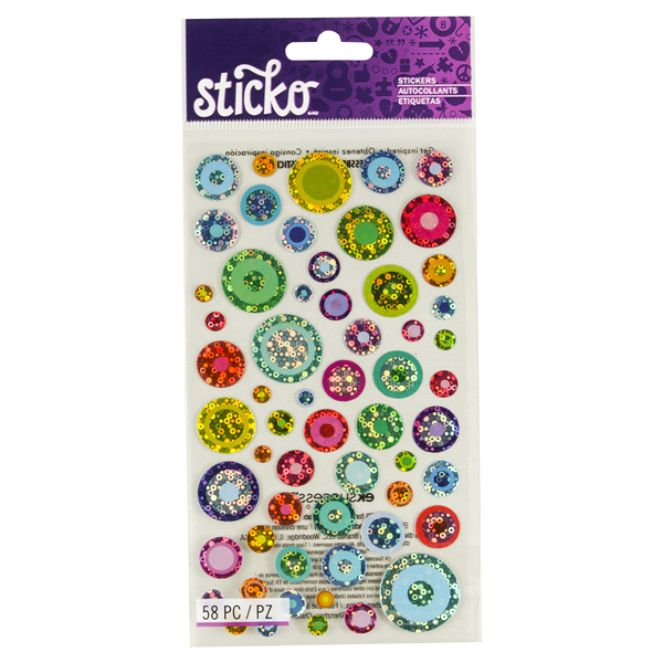 slide 1 of 2, Sticko Stickers Color Bubbles, 58 ct