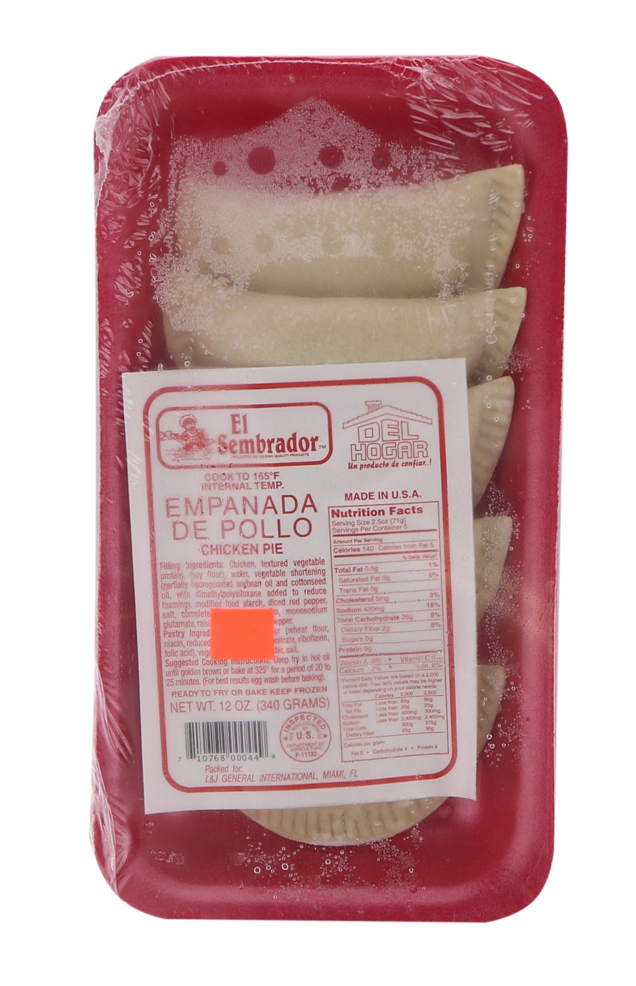 slide 1 of 1, Del Ho Empanada De Pollo Chicken Pie, 5 ct