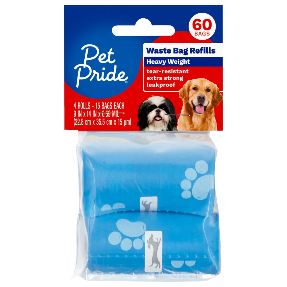 slide 1 of 2, Pet Pride Heavy Weight Tear Resistant Waste Bag Refills, 60 ct
