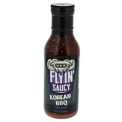 slide 1 of 1, H-B Flyin' Saucy Wing Sauce, Korean BBQ Medium - 12 oz, 12 oz