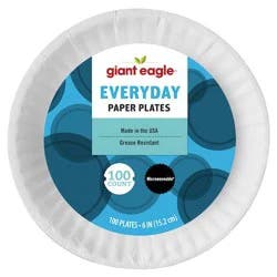 Giant Eagle Classic Paper Plates, 6 Inch