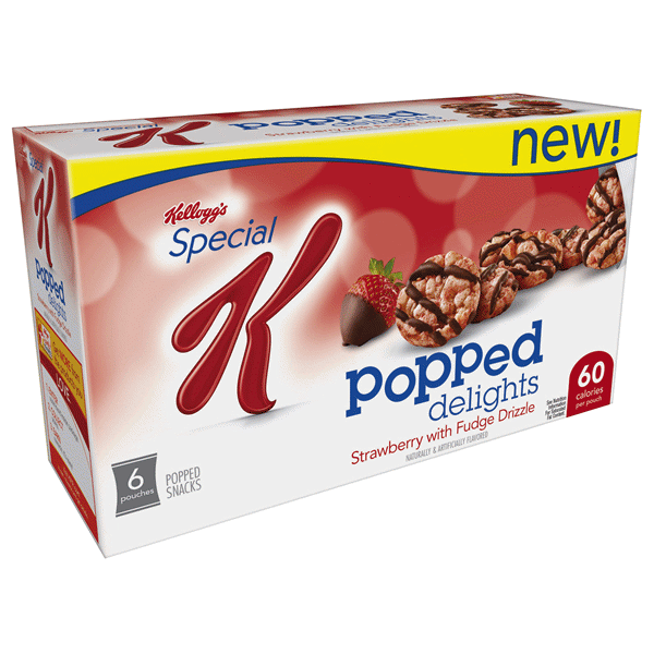 slide 1 of 1, Special K Popped Delights, Strawberry With Fudge Drizzle, 2.52 oz