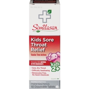 slide 1 of 1, Similasan Kids Sore Throat Relief Dissolvable Tablets, 60 ct