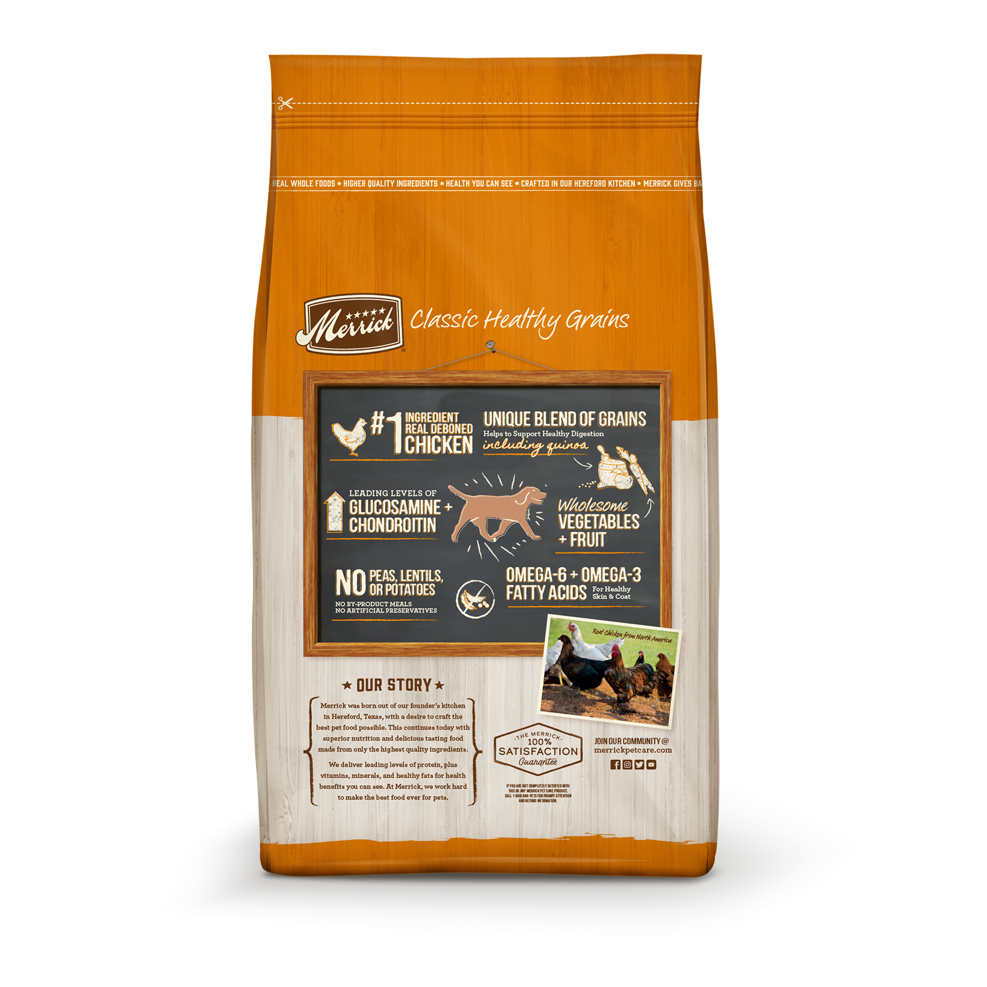 slide 3 of 5, Merrick Healthy Grains Premium Adult Dry Dog Food, Wholesome And Natural Kibble With Chicken And Brown Rice, 12 lb