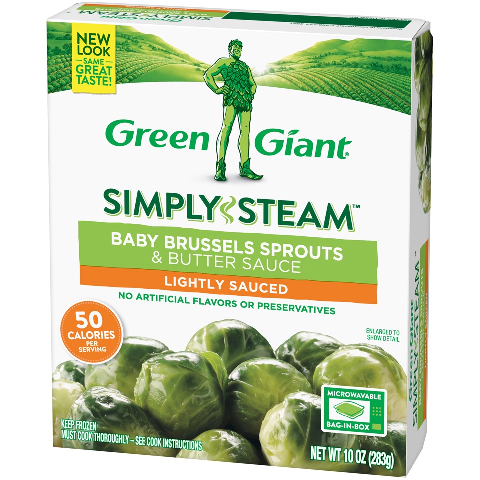 slide 3 of 8, Green Giant Steamers Baby Brussel Sprouts & Butter Sauce, 10 oz
