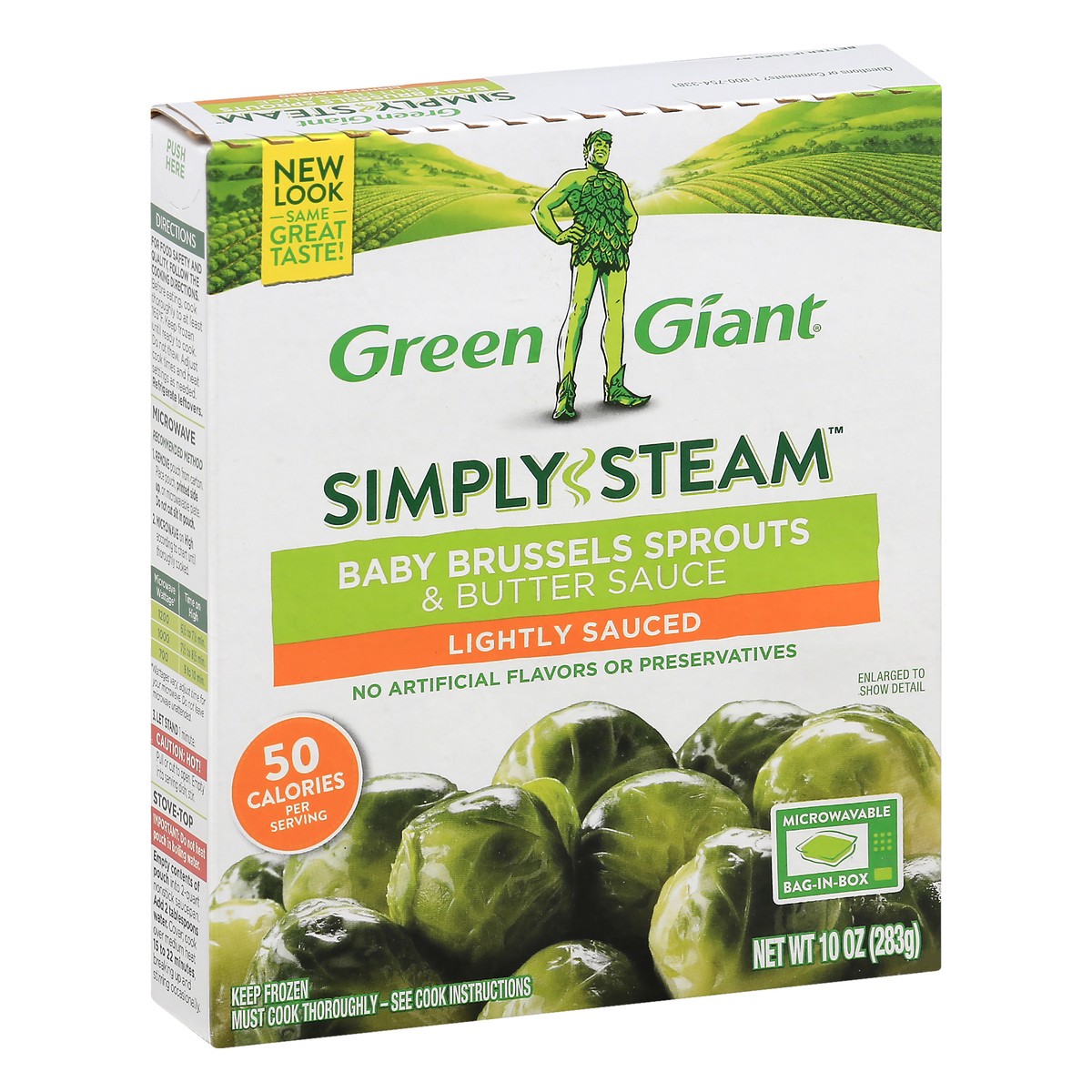 slide 3 of 14, Green Giant Simply Steam Lightly Sauced Baby Brussels Sprouts & Butter Sauce 10 oz, 10 oz