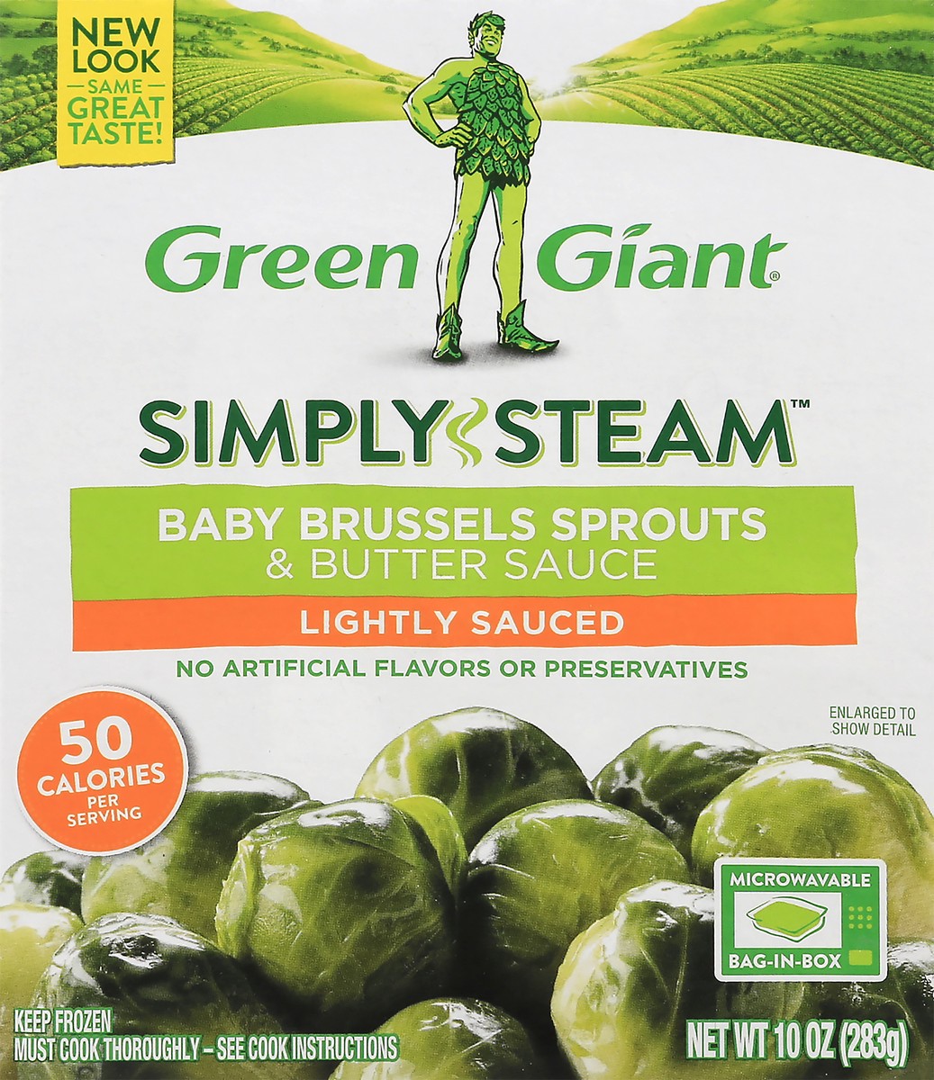 slide 5 of 14, Green Giant Simply Steam Lightly Sauced Baby Brussels Sprouts & Butter Sauce 10 oz, 10 oz