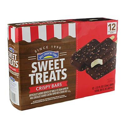 slide 1 of 1, Hill Country Fare Sweet Treats Ice Cream Crispy Bars, 12 ct