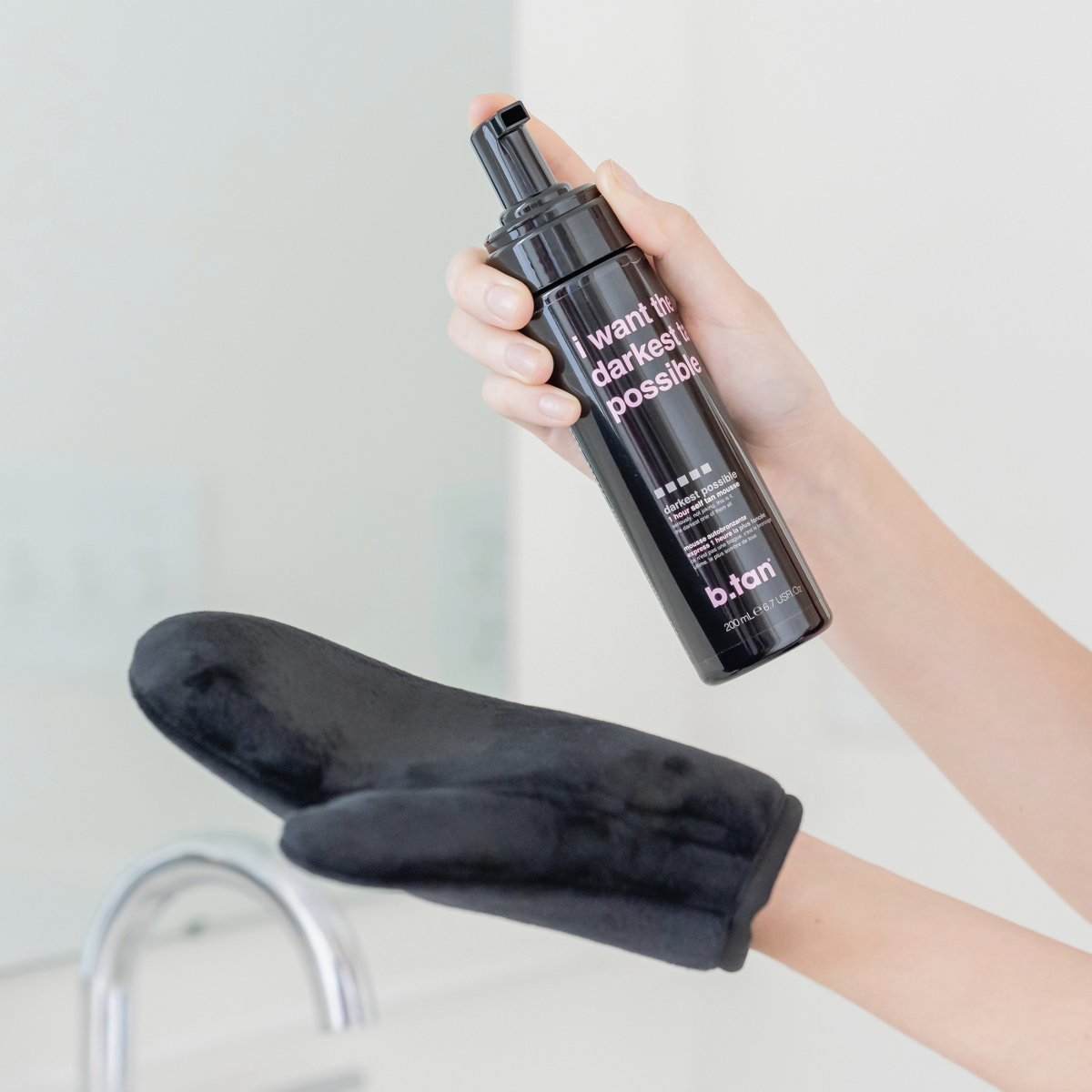 slide 3 of 4, B.Tan&Trade; I Want The Darkest Tan Possible Self Tan Mousse In Dark Brown, 6.7 fl oz