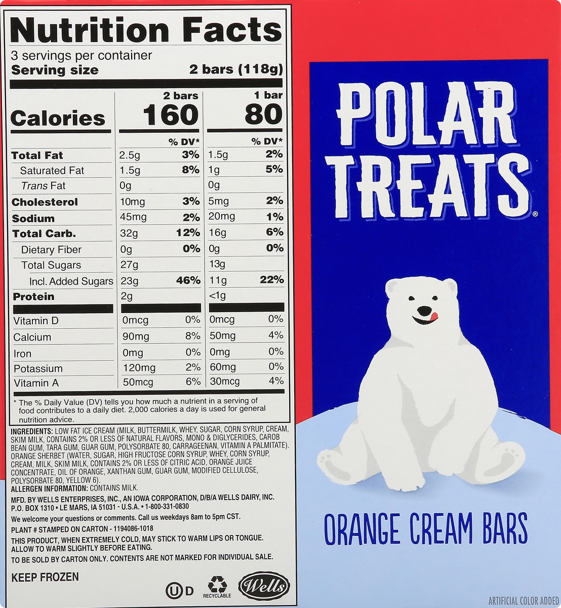 slide 4 of 8, Polar Treats Orange Cream Bars 6.0 ea, 6 ct