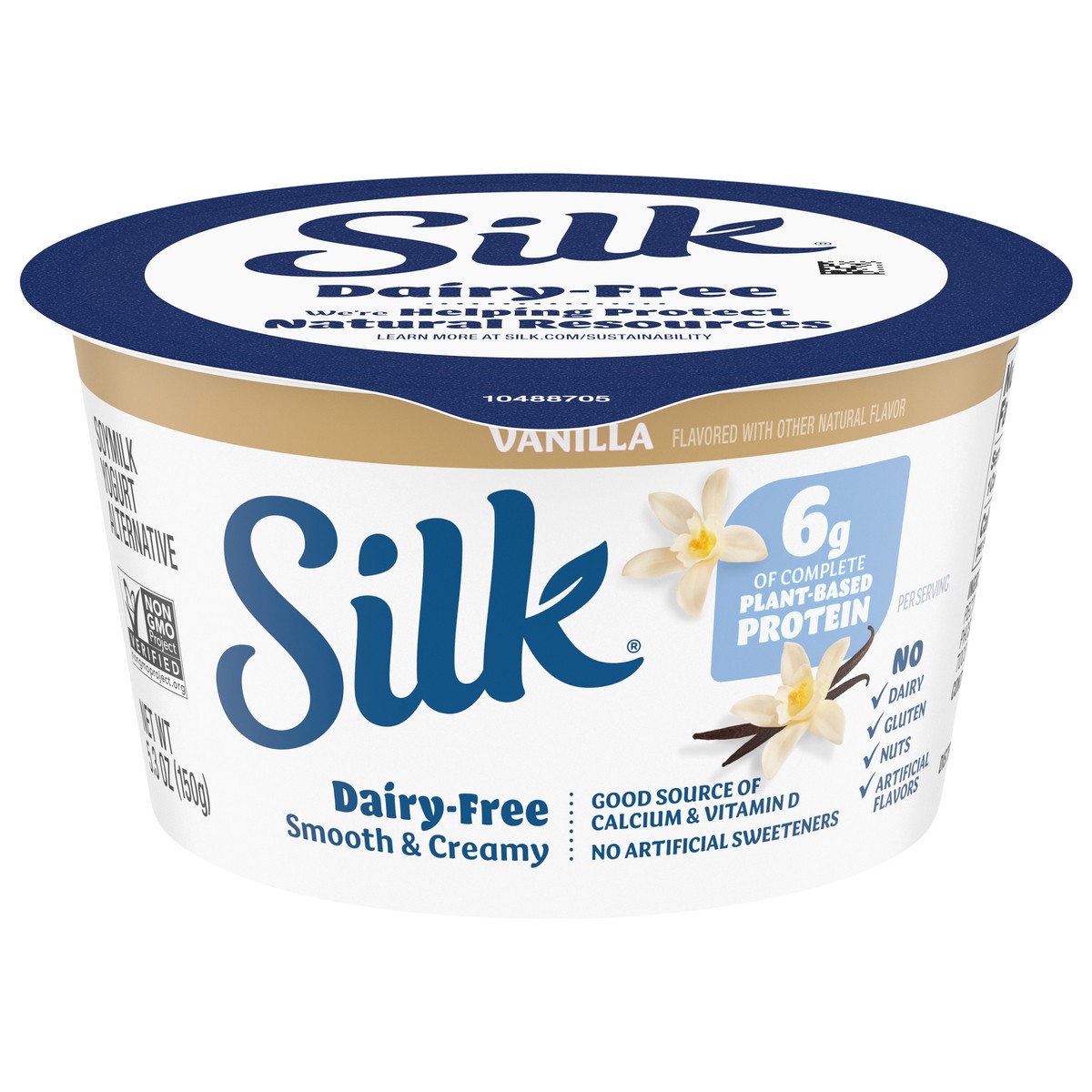 slide 1 of 9, Silk Vanilla Dairy-Free Soy Yogurt Alternative, 5.30 fl oz