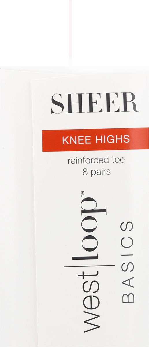 slide 3 of 9, West Loop Knee Highs, Sheer, Size Plus, Off Black, 8 ct