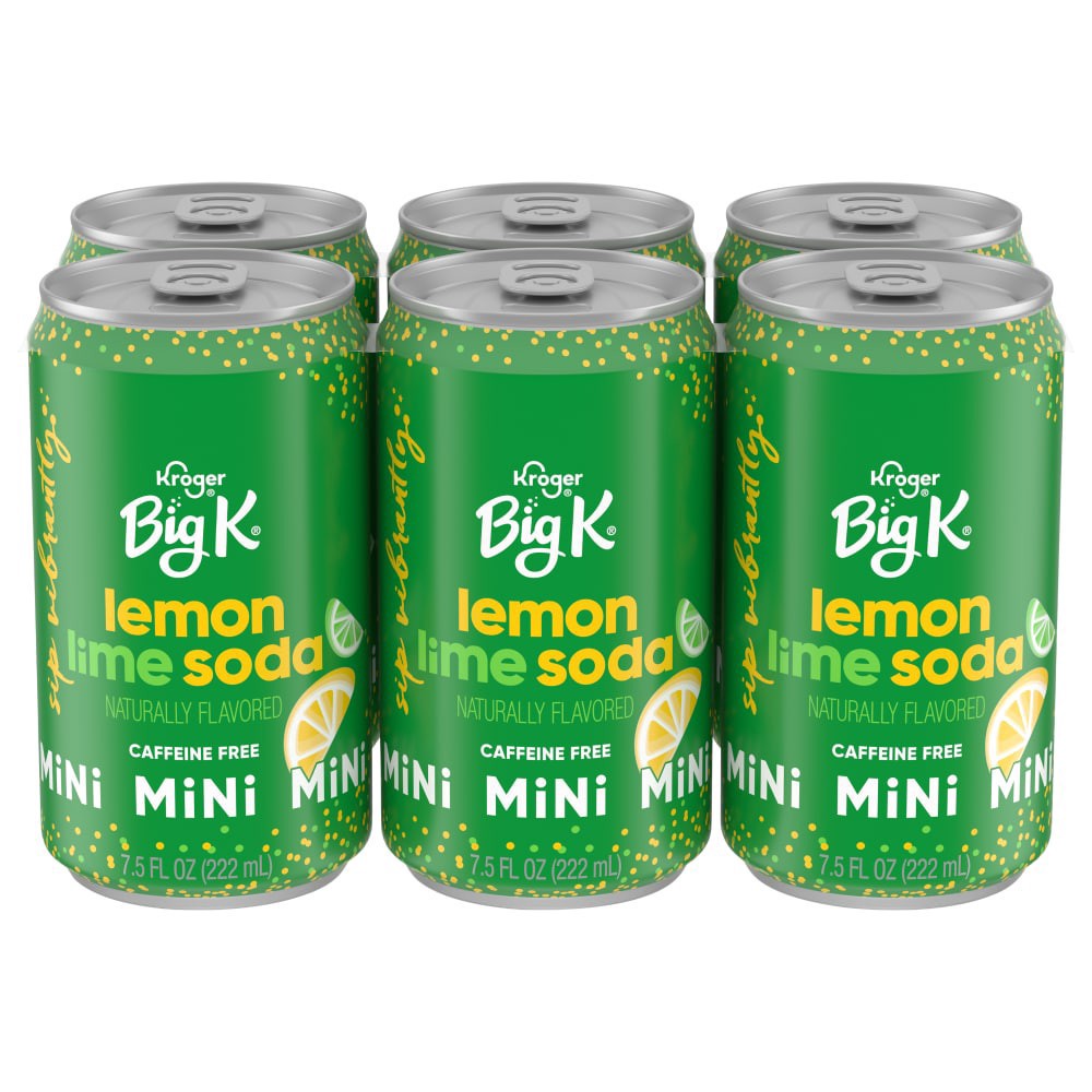 slide 4 of 4, Kroger Big K Lemon Lime Mini Cans, 6 ct; 7.5 fl oz