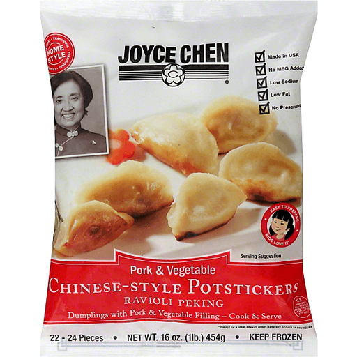 slide 1 of 2, Joyce Chen Pork & Vegetable Chinese-Style Potsticker Ravioli Peking, 16 oz