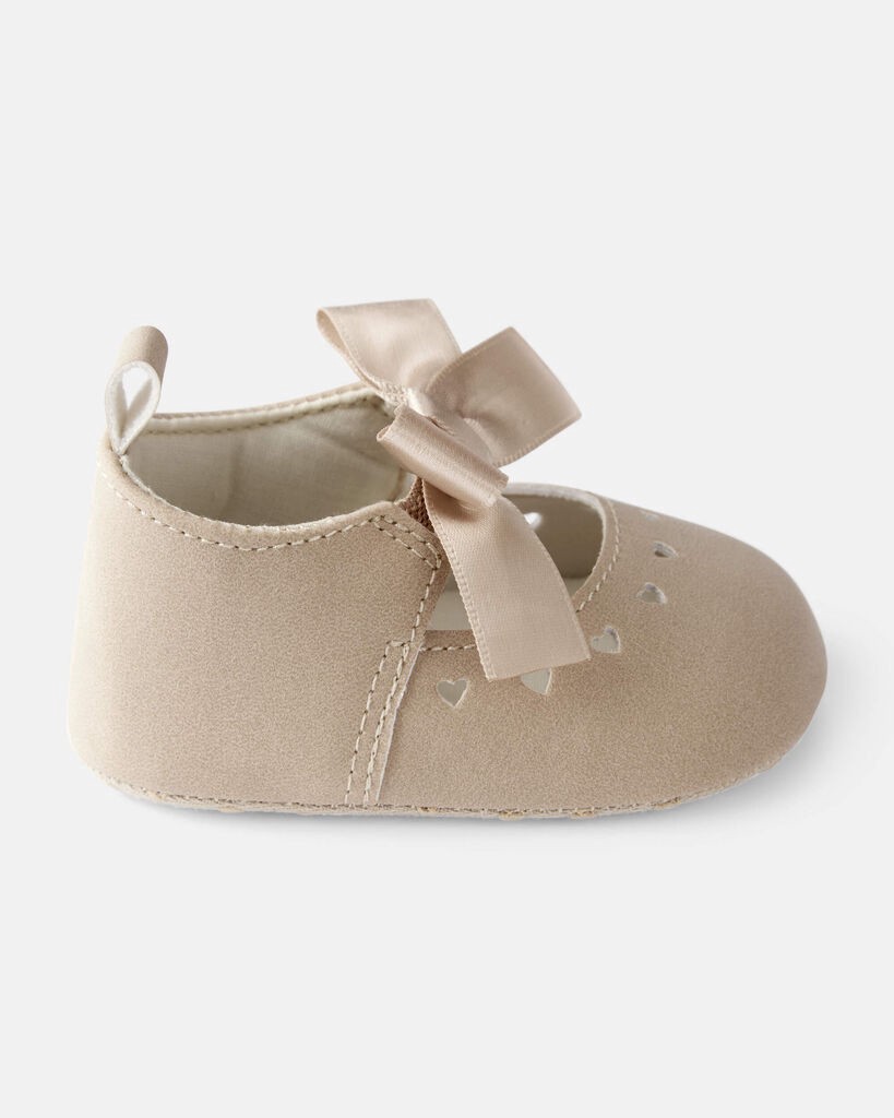 slide 2 of 6, Carter's Baby Girl Bow Casual Shoes - Brown Beige 3, 1 ct