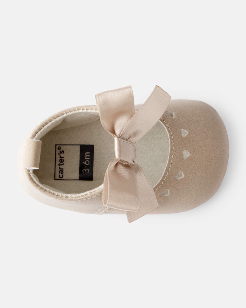 slide 3 of 6, Carter's Baby Girl Bow Casual Shoes - Brown Beige 3, 1 ct