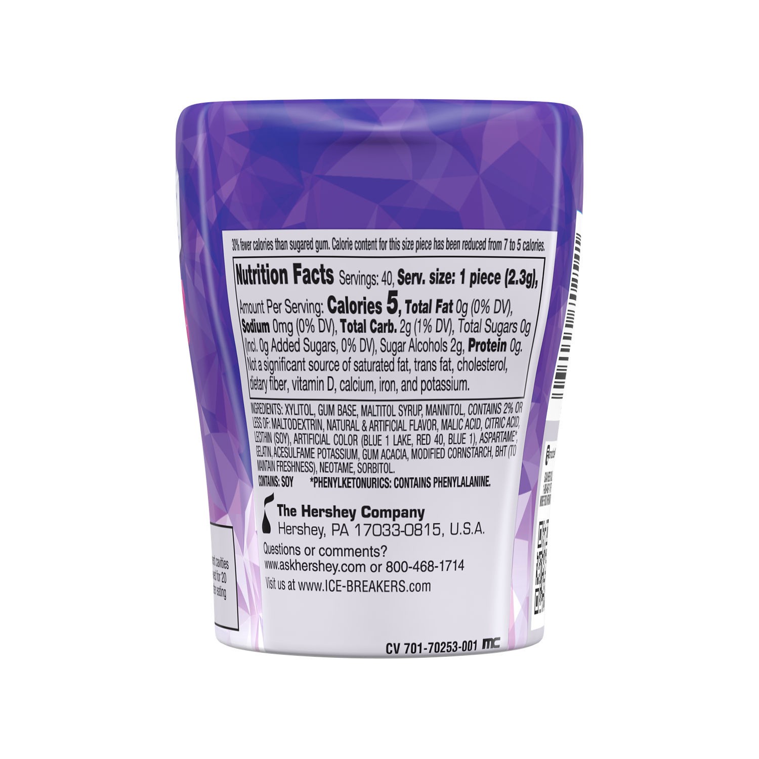 slide 2 of 2, Ice Breakers Ice Cubes Arctic Grape Gum 40 Pieces, 3.24 oz