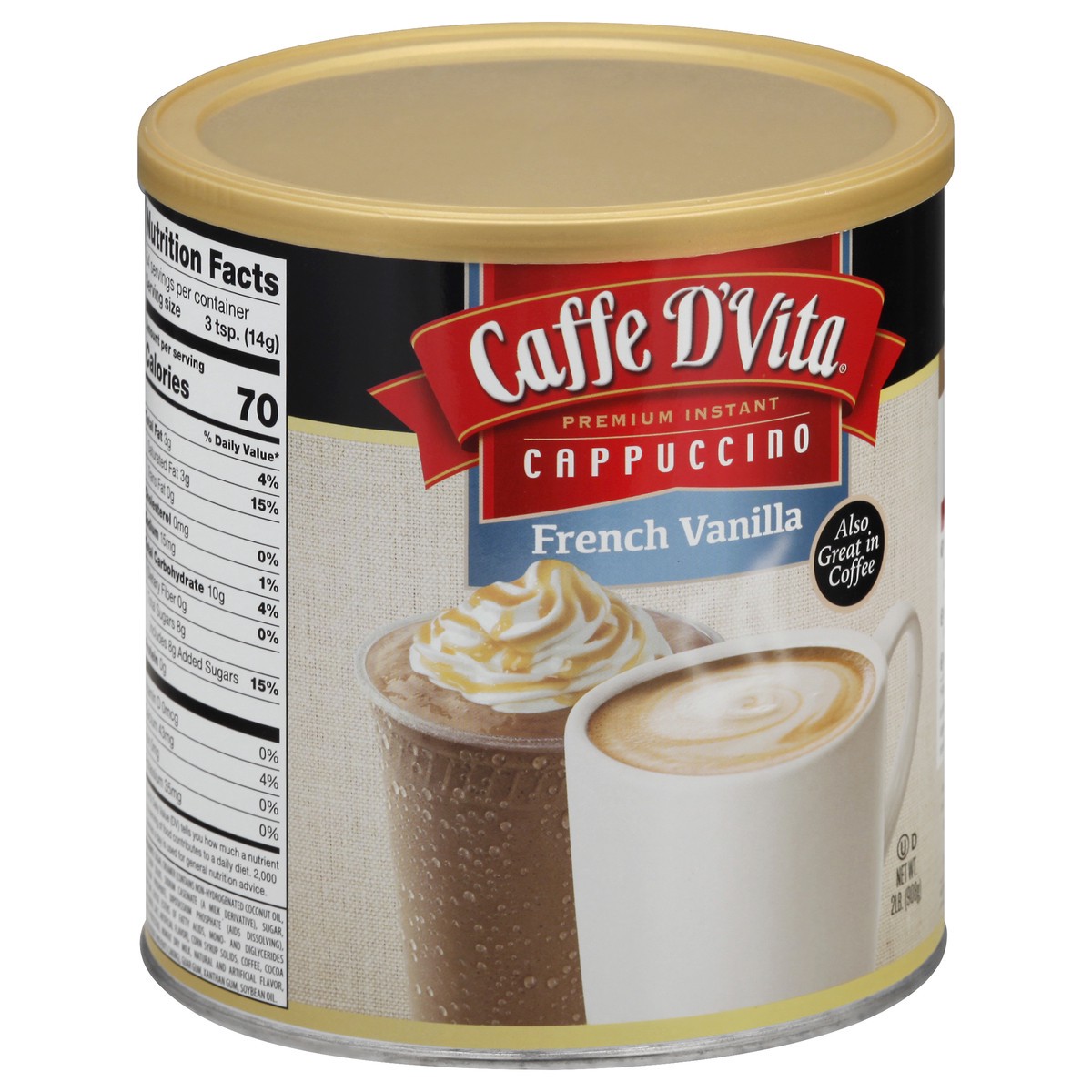 slide 2 of 9, Caffe D'Vita Premium French Vanilla Instant Cappuccino 2 lb, 2 lb