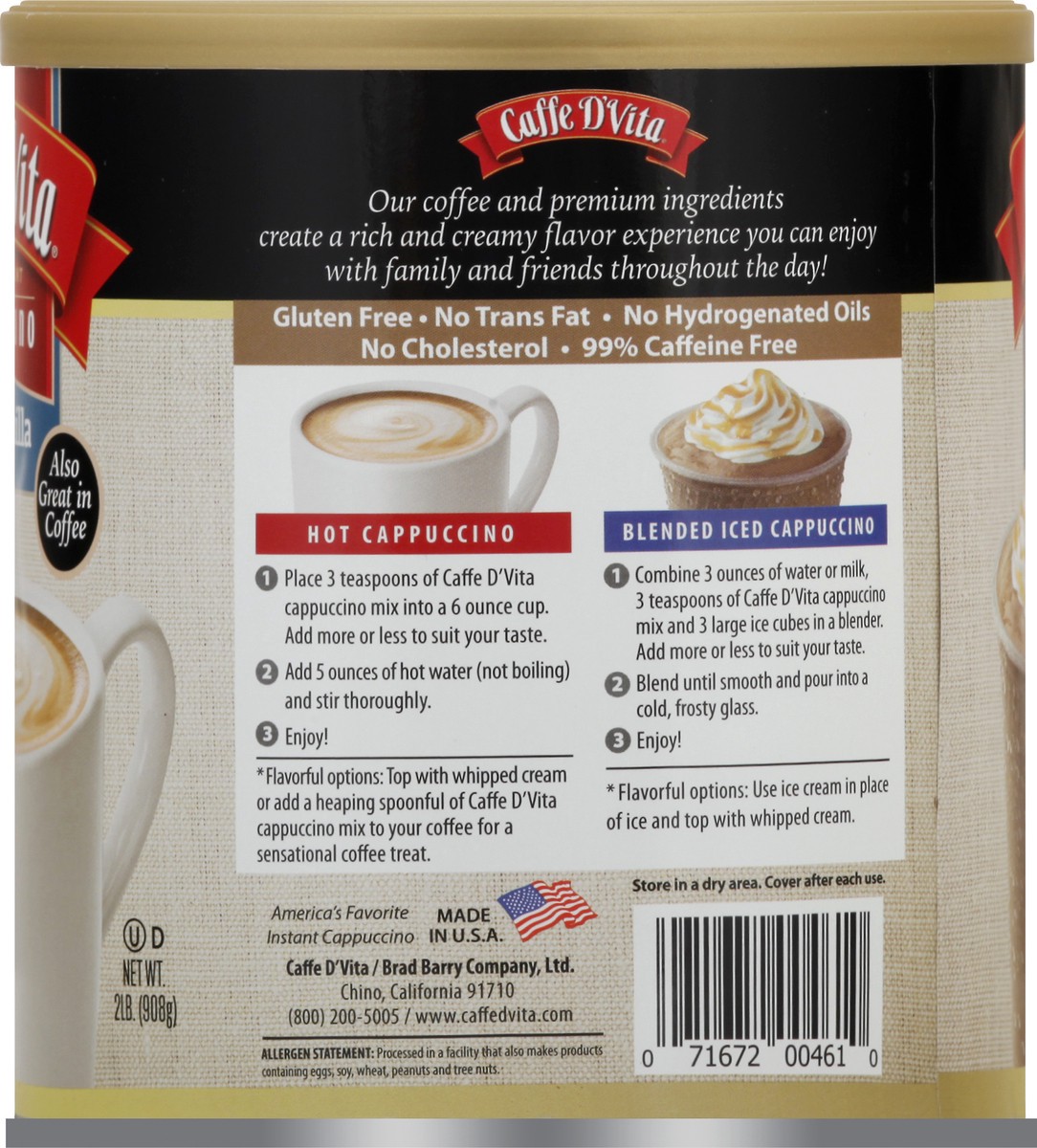 slide 8 of 9, Caffe D'Vita Premium French Vanilla Instant Cappuccino 2 lb, 2 lb