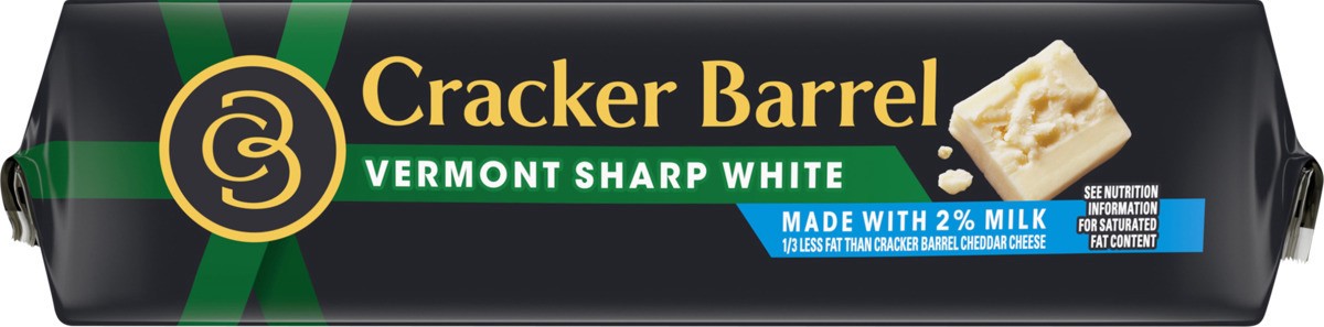 slide 7 of 8, Cracker Barrel Vermont Sharp White Cheddar Cheese with 2% Milk, 8 oz Block, 8 oz