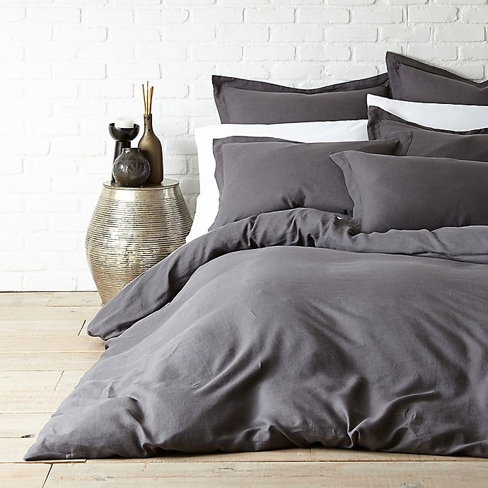 slide 1 of 1, Levtex Home Washed Linen King Duvet Cover - Coal, 1 ct