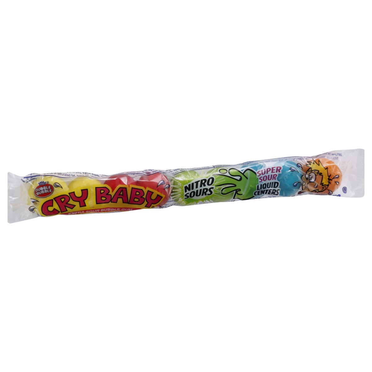 slide 2 of 9, DubbleBubble Cry Baby Sour Gum Balls, 2.32 oz