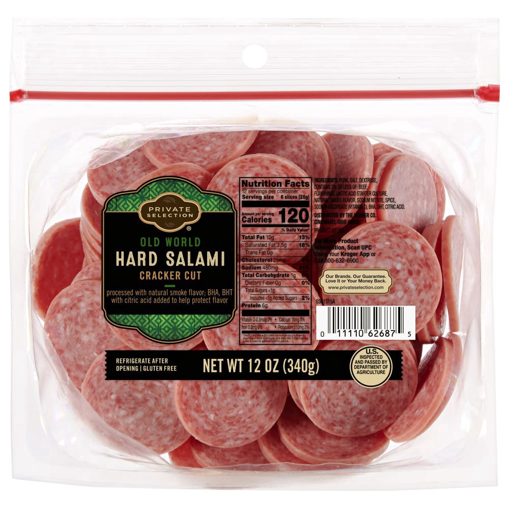 slide 2 of 2, Private Selection Cracker Cut Hard Salami, 12 oz