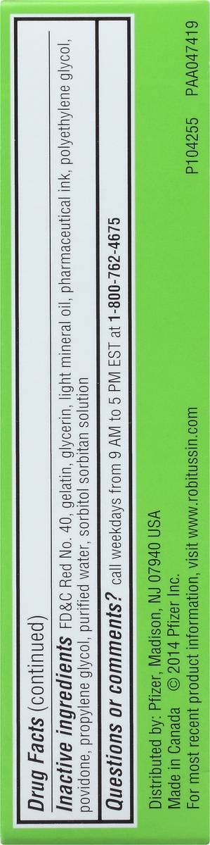 slide 6 of 9, Robitussin Maximum Strength Cough + Chest Congestion DM Non-Drowsy Liquid Filled Capsules, 20 ct